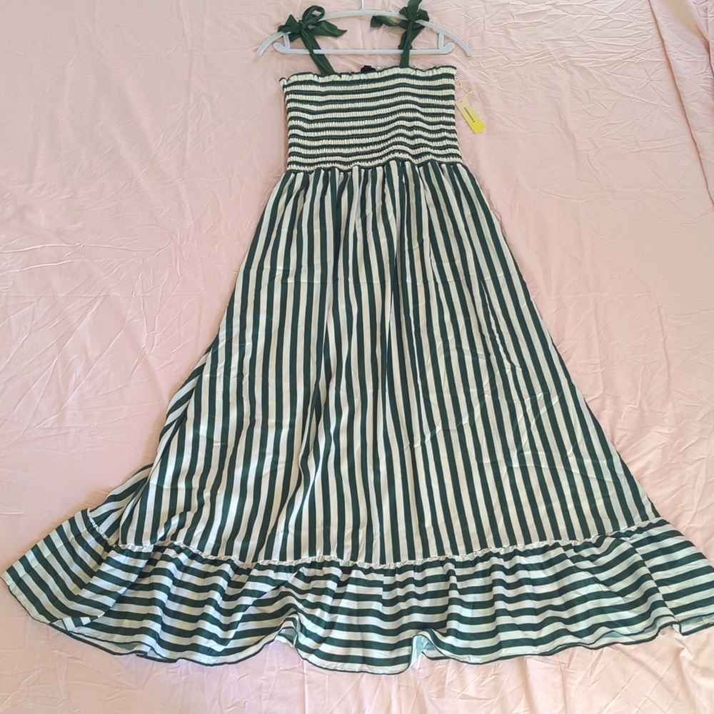 Summersalt NWT Silky Luxe Smocked Maxi Dress Green XL